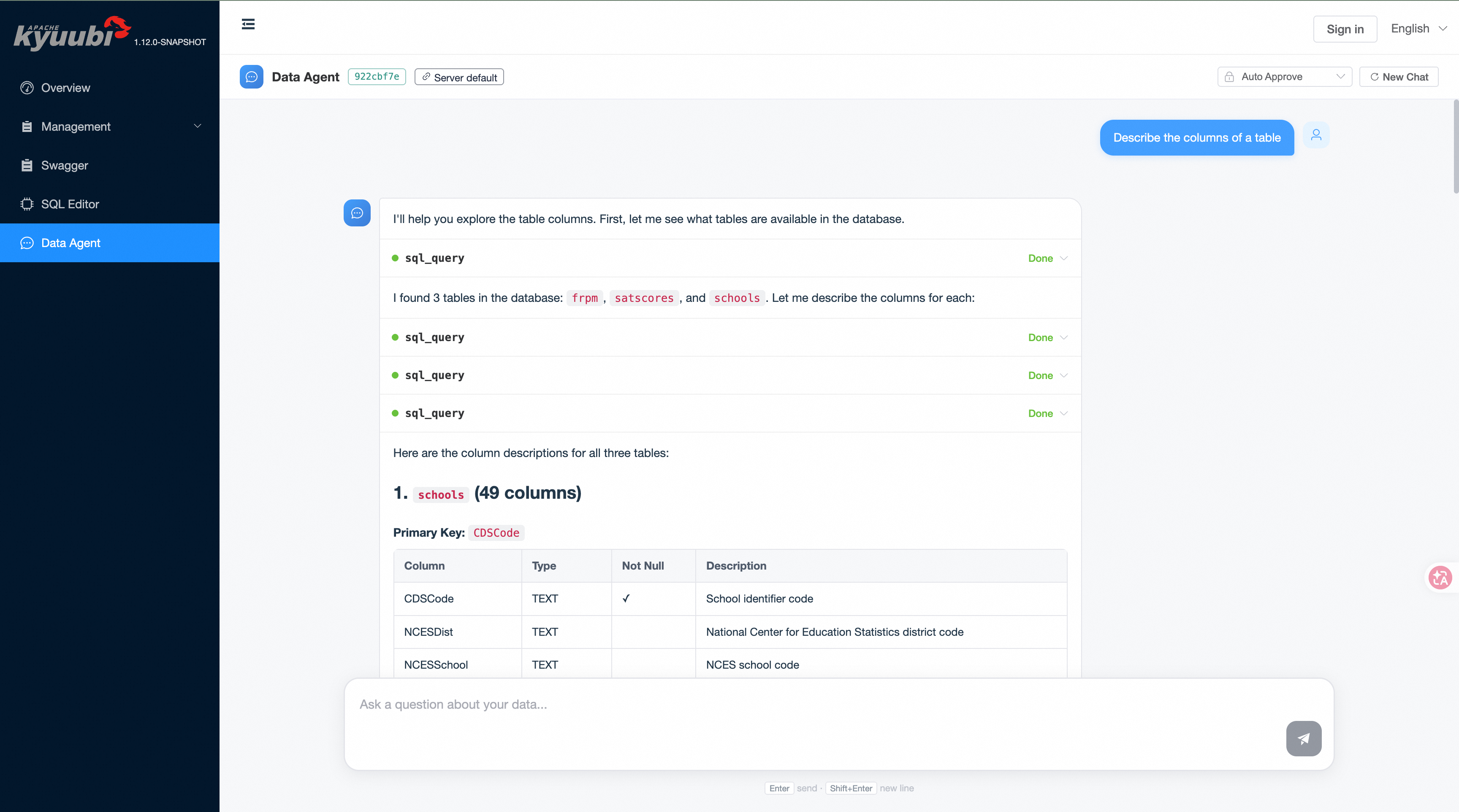 Kyuubi Data Agent Engine